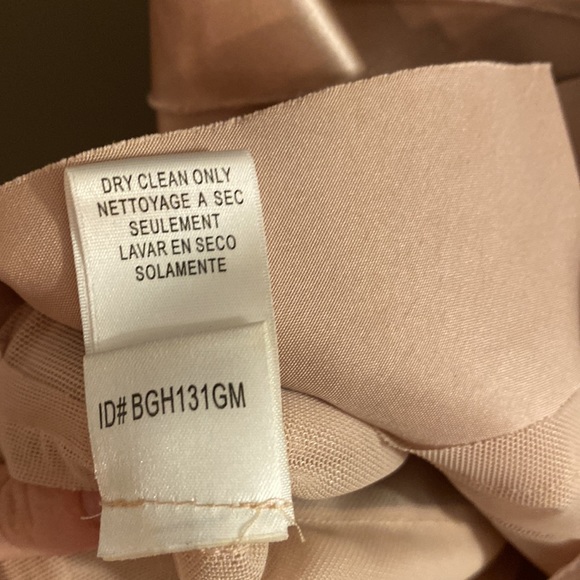 BCBGMaxAzria Champagne Satin Bandage Cocktail Dress with Halter Neck - Picture 6 of 6